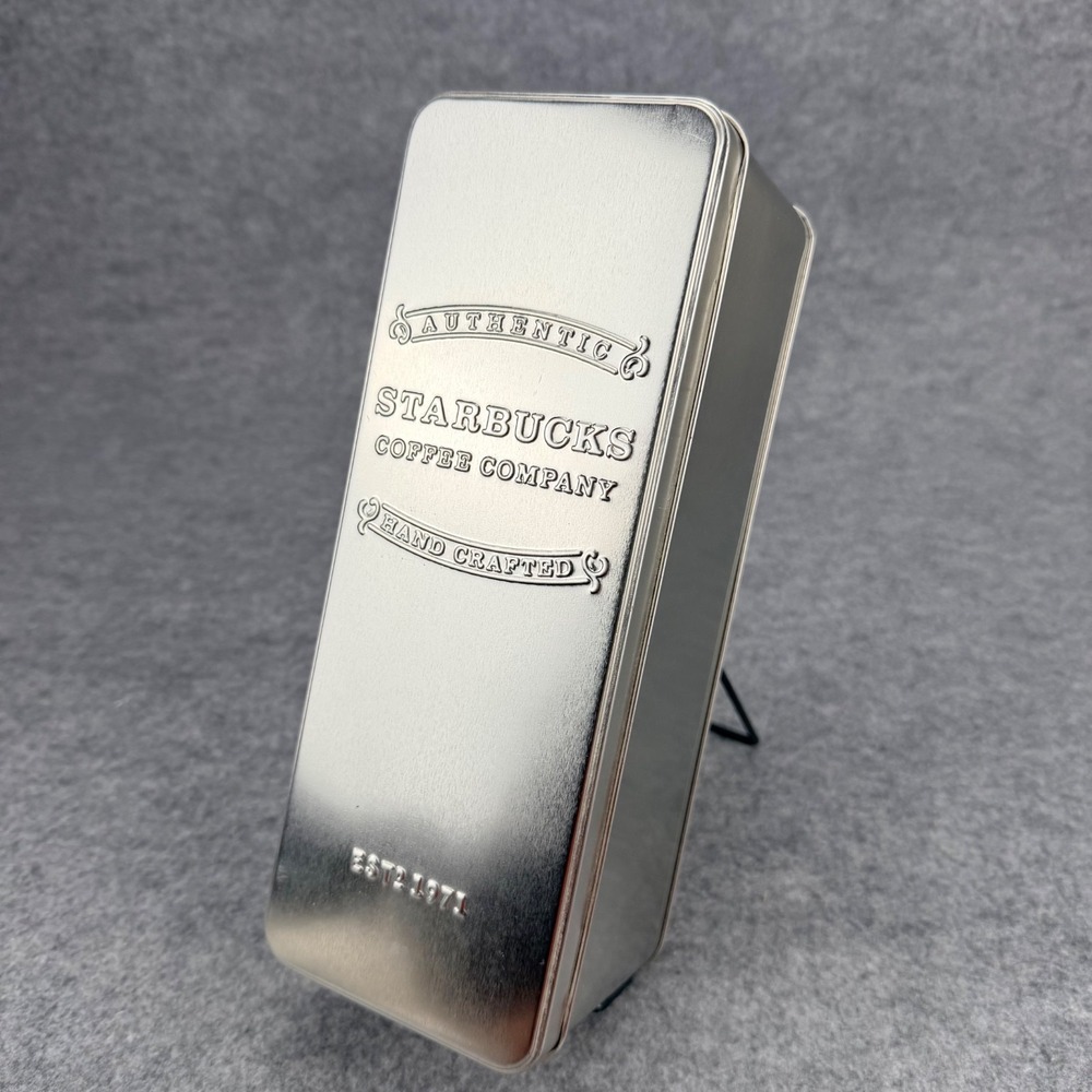 Starbucks Authentic Hand Crafted Coffee Company Metal Coffee Storage Tin Silver - Picture 1 of 6